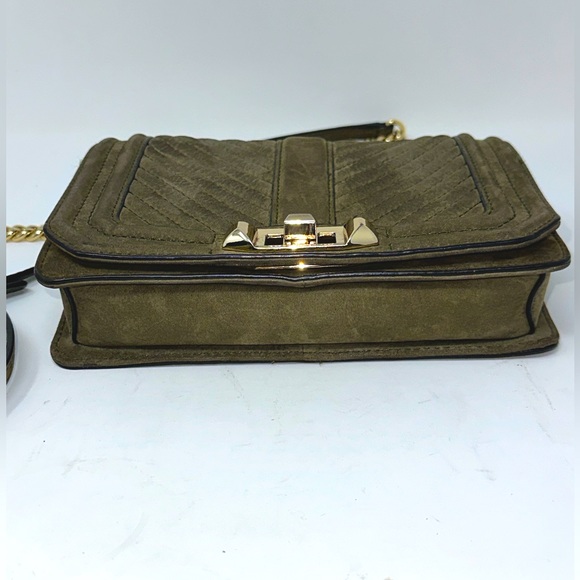 Rebecca Minkoff Olive Green  suede mini crossbody. 250 Retail. - Picture 4 of 14